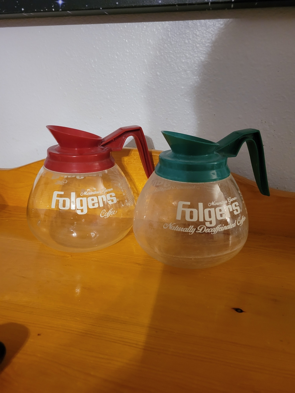 Vintage Folgers Diner Carafes